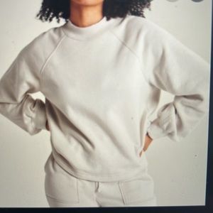 Mini Mockneck Sweatshirt in Cream Small